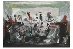 Untitled by Amal Nasr, gouache and pastel on paper, offered Nov 2022
