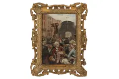 The pillory in strand by Thomas Davidson, 1884, oil, offered Nov 2022