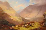 Drewentwater from Borrowdale Cumberland by William Davies, 1899, oil, sold May 2021