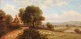 Herding the sheepOil on canvasSigned with monogram and dated 1901 (lower left)30.5 x 61cm (12 x 24 in.)Provenance:Michael Webb Fine Paintings, Anglesey by Henry Maidment, 1901, oil, sold May 2021