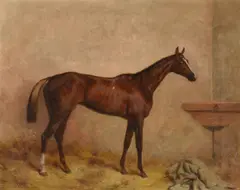 Romping Girl by Harry Hall, oil, sold May 2021