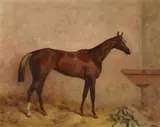 Romping Girl by Harry Hall, oil, sold May 2021