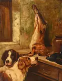 Return from sportOil on canvasSigned and dated 1885 (lower right); further signed, titled and dated 1885 (verso) 46 x 36cm (18 x 14 in.) by Wright Barker, 1885, oil, offered May 2021