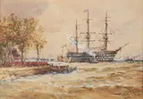 The Hamose Plymouth by Thomas Bush Hardy, watercolor, sold May 2021