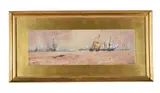 Vessels Leaving the Downs with a Change of Wind by Thomas Bush Hardy, watercolor, sold May 2021