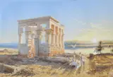 The Temple at Philae by Henry Stanier, 1866, watercolor, sold May 2021