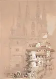 Burgos Cathedral by David Roberts, watercolour, offered May 2021