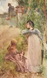 The King breaks many heartsWatercolourSigned and dated 1900 (lower right)76 x 46.5cm (29¾ x 18¼ in.) by Edgar Bundy, 1900, watercolor, offered May 2021