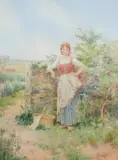 Sweet Summer TimeWatercolourSigned with monogram and dated 1904 (lower right)40 x 30cm (15½ x 11¾ in.) by Alfred Glendening Jnr, 1904, watercolor, sold May 2021