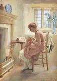 The torn frockWatercolour Signed (lower right)71 x 52cm (27¾ x 20¼ in.) by Harriet Kempe, watercolor, sold May 2021