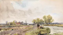 A Rainy DayWatercolour and pencil14.5 x 24cm (5½ x 9¼ in.)Provenance:Arnold Thorne WaiteProf by Robert Thorne Waite, watercolor, sold May 2021