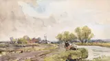 A Rainy DayWatercolour and pencil14.5 x 24cm (5½ x 9¼ in.)Provenance:Arnold Thorne WaiteProf by Robert Thorne Waite, watercolor, sold May 2021