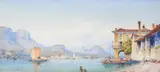 View of Lake MaggioreWatercolourSigned and titled (lower left)24 x 54cm (9¼ x 21¼ in.) by Gabriele Carelli, watercolor, sold May 2021