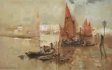 Venice from the Lagoon by Frank Henry Mason, watercolor, sold May 2021