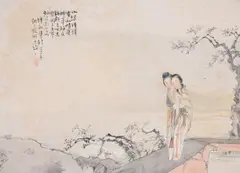 Ladies by Qian Hui'an, ink and colour on paper, sold May 2021