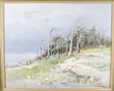 Landscape by Alexander Kolotilov, Oil on canvas, offered May 2021