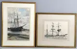 Study of a barque by Claude Muncaster, Watercolour, sold May 2021