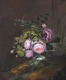 Still life of roses by Julius Elias Kasten, Watercolour and bodycolour, sold May 2021