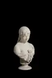 A fine sculpted white marble bust of a maiden by Cesare Lapini, 1891, sculpture, sold Mar 2021