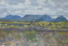 Landscape towards LetterfrackOil on boardSigned (lower left)51.5 x 76.5cm (20¼ x 30 in.)Provenance:The Dawson Gallery, Dublin (Stock no by Maurice MacGonigal, oil, sold Mar 2021