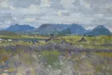 Landscape towards LetterfrackOil on boardSigned (lower left)51.5 x 76.5cm (20¼ x 30 in.)Provenance:The Dawson Gallery, Dublin (Stock no by Maurice MacGonigal, oil, sold Mar 2021