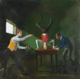 PerformersOil on linenSigned, titled and dated February 1995 (verso)51 x 51cm (20 x 20 in.)Provenance:Collyer Bristow Collection, London by Stephen Darragh, oil, sold Mar 2021