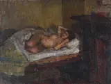 Nude by Ruskin Spear, Oil on canvas laid to board, sold Mar 2021
