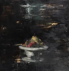The Location of Fruit #5 by Tony Scherman, 1990, oil, sold Mar 2021
