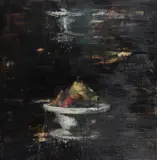 The Location of Fruit #5 by Tony Scherman, 1990, oil, sold Mar 2021