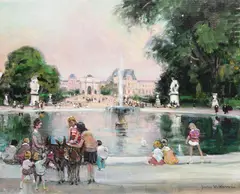 Tuileries Garden, ParisOil on canvas Signed (lower right); further signed (verso)65 x 81cm (25½ x 31¾ in.)Condition Report: The canvas is not relined by Jules Rene Herve, oil, sold Mar 2021