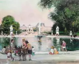 Tuileries Garden, ParisOil on canvas Signed (lower right); further signed (verso)65 x 81cm (25½ x 31¾ in.)Condition Report: The canvas is not relined by Jules Rene Herve, oil, sold Mar 2021