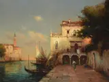 Venetian view Oil on canvas Signed (lower left)50.5 x 65cm (19¾ x 25½ in.)Condition Report: The canvas has not been relined by Noël Georges Bouvard, Oil on canvas, sold Mar 2021