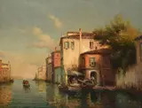 Gondolas, A Venetian ViewOil on canvas Signed (lower right)49.5 x 64cm (19¼ x 25 in.)Condition Report: The canvas has not been relined by Noël Georges Bouvard, oil, sold Mar 2021