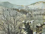 Snowy Landscape by Paul Maze, oil, sold Mar 2021
