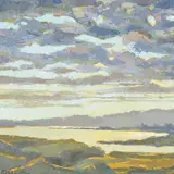 Connemara - Dawn over the bay by Alan Cotton, oil, sold Mar 2021