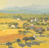 Provence - Cottages below Bonnieux by Alan Cotton, oil, sold Mar 2021