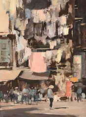 Street in Hong Kong by Edward Seago, oil, sold Mar 2021
