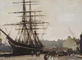 The Cutty Sark, a sketch#Oil on board Signed (lower left)27.5 x 36.5cm (10¾ x 14¼ in.)Provenance:P by Edward Seago, Oil on board, sold Mar 2021