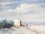 The Beach at Torremolinos by Edward Seago, Oil on board, sold Mar 2021