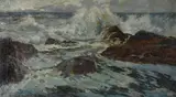 The fringe of foamOil on canvas46 x 81.5cm (18 x 32 in.)Condition Report: The canvas is not relined by Julius Olsson, oil, offered Mar 2021