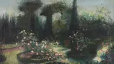 Garden in full bloomOil on canvas Signed (lower left), further signed (verso)42 x 74cm (16½ x 29 in.) by Thomas Edwin Mostyn, oil, sold Mar 2021