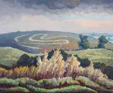 Dorset LandscapeOil on boardSigned (lower right)24 x 28.5cm (9¼ x 11 in.)The view depicted is about six miles west of Blandford Forum near Bulbarrow Hill by Walter James Steggles, oil, sold Mar 2021
