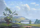 Wye Valley near HerefordOil on boardSigned (lower left)21.5 x 31.5cm (8¼ x 12¼ in.) by Walter James Steggles, oil, sold Mar 2021