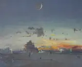 Crescent Moon, RyeOil on boardSigned (lower left)50 x 61cm (19½ x 24 in.)Provenance:Thompson's, LondonCondition Report: In very good original condition by Frederick Cuming, oil, sold Mar 2021