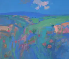 Penwith, Summer LandscapeOil on canvasSigned (lower right); further signed, titled and dated 1993 (verso)61 x 71.5cm (24 x 28 in.) by John Miller, 1993, oil, sold Mar 2021