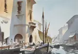 Summer Morning by Edward Seago, 1970, watercolor, sold Mar 2021