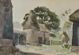 Adam's Farm by Elwin Hawthorne, 1934, watercolor, sold Mar 2021