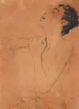 Study of a boy by Walter Sauer, Pencil and charcoal on waxed paper, sold Mar 2021