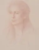 Portrait of Sarah Hervey BathurstRed chalkSigned and dated 1996 (lower left)35.5 x 28cm (13¾ x 11 in.) by Robbie Wraith, 1996, drawing, sold Mar 2021