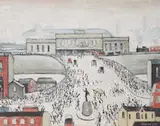 Station Approach by L. S. Lowry, pencil, sold Mar 2021